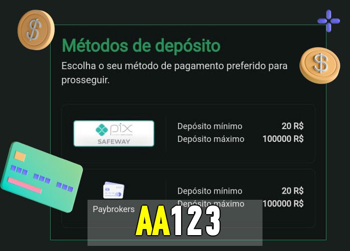 O cassino aa123bet oferece uma grande variedade de métodos de pagamento
